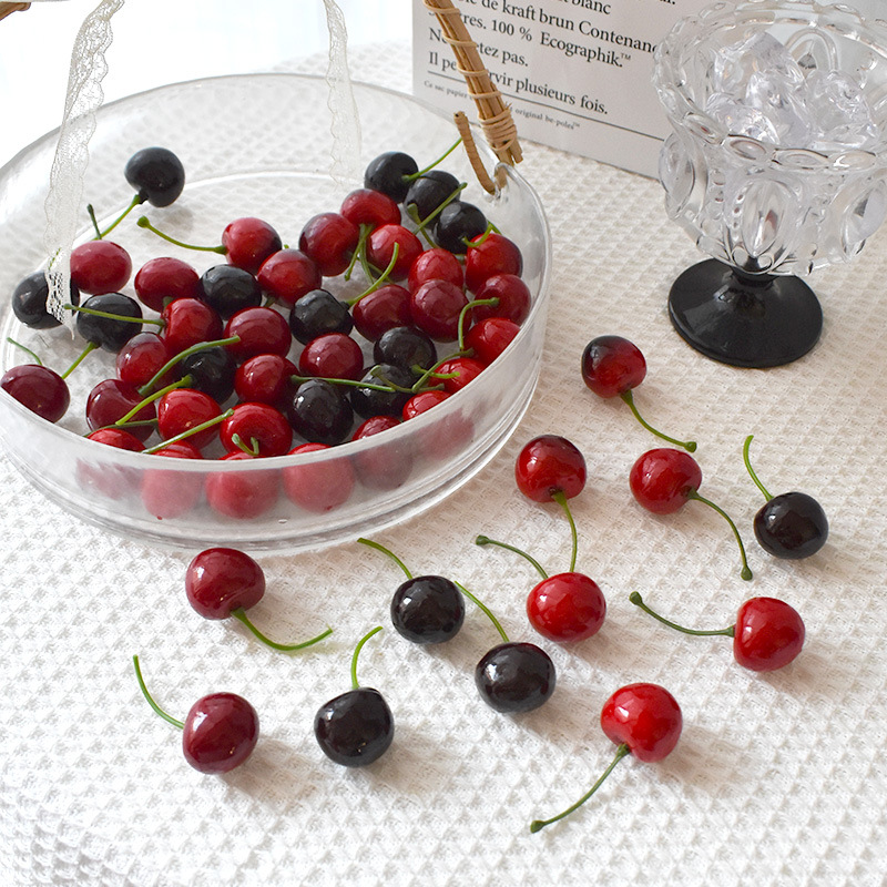 10Pcs Artificial Cherry Fake F - Food Storage On Table ulasan dan harga